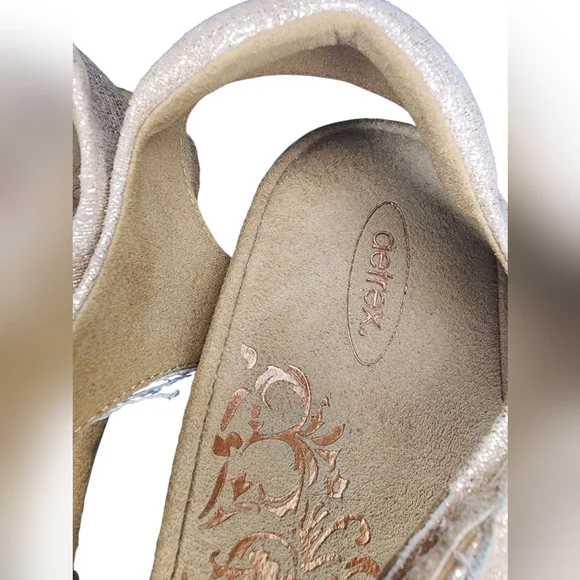 AETREX Jillian Braided Wedge Sandals, pink glitter, size 8